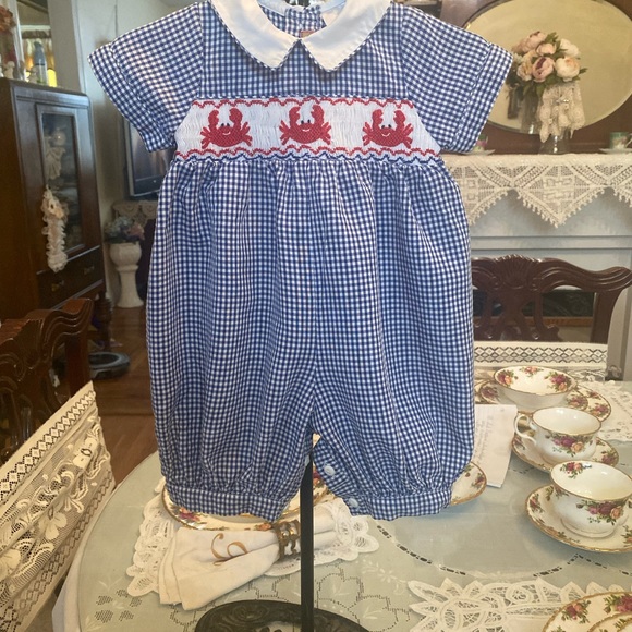 Bella Mia Kids Smocked Infant boys Shortall size size 0-3 months - Picture 11 of 16